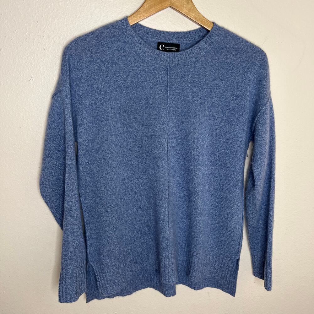 C by Bloomingdales Blue Crew Neck Pull Over Sweater XS
